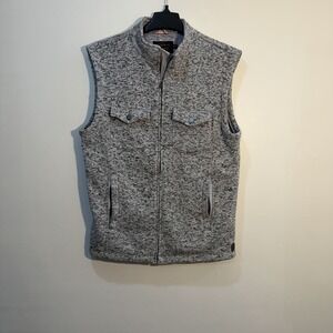 Normal Brand‎ Vest Mens M Gray Heather Lincoln Fleece Full Zip Flap Pocket